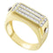 10kt Yellow Gold Men's Round Diamond Cluster Ring 1/4 Cttw - FREE Shipping (US/CAN)-Gold & Diamond Men Rings-9-JadeMoghul Inc.