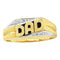 10kt Yellow Gold Men's Round Diamond Dad Father Band Ring .01 Cttw - FREE Shipping (US/CAN)-Gold & Diamond Men Rings-8-JadeMoghul Inc.