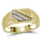 10kt Yellow Gold Men's Round Diamond Diagonal Row Flat Top Fashion Ring 1/12 Cttw - FREE Shipping (US/CAN)-Men's Rings-8-JadeMoghul Inc.