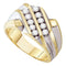 10kt Yellow Gold Men's Round Diamond Double Row Band Ring 1/2 Cttw - FREE Shipping (USA/CAN)-Gold & Diamond Men Rings-8-JadeMoghul Inc.
