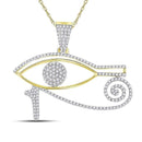 10kt Yellow Gold Men's Round Diamond Eye of Ra Charm Pendant 1-2 Cttw - FREE Shipping (US/CAN)-Men's Charms-JadeMoghul Inc.