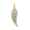 10kt Yellow Gold Men's Round Diamond Feather Wing Cluster Charm Pendant 1-3 Cttw - FREE Shipping (USA/CAN)-Gold & Diamond Men Charms & Pendants-JadeMoghul Inc.