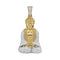 10kt Yellow Gold Men's Round Diamond Gautama Buddha Charm Pendant 1-2 Cttw - FREE Shipping (USA/CAN)-Gold & Diamond Men Charms & Pendants-JadeMoghul Inc.