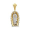 10kt Yellow Gold Mens Round Diamond Guadalupe Mary Charm Pendant 1.00 Cttw - FREE Shipping (US/CAN)-Gold & Diamond Men Charms & Pendants-JadeMoghul Inc.