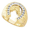 10kt Yellow Gold Men's Round Diamond Horseshoe Ring 1/4 Cttw - FREE Shipping (US/CAN)-Gold & Diamond Men Rings-8-JadeMoghul Inc.
