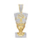 10kt Yellow Gold Men's Round Diamond Nefertiti Pharaoh Charm Pendant 1-1-3 Cttw - FREE Shipping (USA/CAN)-Gold & Diamond Men Charms & Pendants-JadeMoghul Inc.
