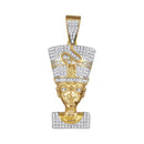 10kt Yellow Gold Men's Round Diamond Nefertiti Pharaoh Charm Pendant 5-8 Cttw - FREE Shipping (USA/CAN)-Gold & Diamond Men Charms & Pendants-JadeMoghul Inc.
