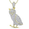 10kt Yellow Gold Men's Round Diamond Owl Bird Animal Charm Pendant 1.00 Cttw - FREE Shipping (US/CAN)-Gold & Diamond Men Charms & Pendants-JadeMoghul Inc.