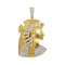 10kt Yellow Gold Mens Round Diamond Pharaoh Charm Pendant 3-8 Cttw-Gold & Diamond Men Charms & Pendants-JadeMoghul Inc.