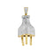 10kt Yellow Gold Men's Round Diamond Power Plug Charm Pendant 1-1-6 Cttw - FREE Shipping (US/CAN)-Men's Charms-JadeMoghul Inc.