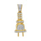 10kt Yellow Gold Men's Round Diamond Power Plug Charm Pendant 1-5 Cttw - FREE Shipping (USA/CAN)-Gold & Diamond Men Charms & Pendants-JadeMoghul Inc.