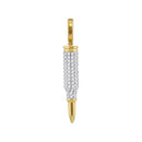 10kt Yellow Gold Men's Round Diamond Rifle Bullet Charm Pendant 1-3-8 Cttw - FREE Shipping (US/CAN)-Men's Charms-JadeMoghul Inc.