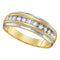 10kt Yellow Gold Mens Round Diamond Single Row Grooved Wedding Band Ring 1/4 Cttw-Gold & Diamond Wedding Jewelry-9-JadeMoghul Inc.