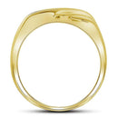 10kt Yellow Gold Mens Round Diamond Single Row Wedding Band Ring 1/8 Cttw - FREE Shipping (US/CAN)-Gold & Diamond Wedding Jewelry-8-JadeMoghul Inc.