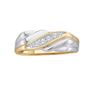 10kt Yellow Gold Mens Round Diamond Single Row Wedding Band Ring 1/8 Cttw - FREE Shipping (US/CAN)-Gold & Diamond Wedding Jewelry-8-JadeMoghul Inc.