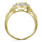 10kt Yellow Gold Men's Round Diamond Square Frame Cluster Ring 1.00 Cttw - FREE Shipping (US/CAN)-Gold & Diamond General-8-JadeMoghul Inc.