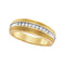 10kt Yellow Gold Men's Round Diamond Two-tone Milgrain Wedding Anniversary Band Ring 1/4 Cttw - FREE Shipping (US/CAN)-Gold & Diamond Wedding Jewelry-12-JadeMoghul Inc.