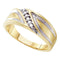 10kt Yellow Gold Men's Round Diamond Wedding Band Ring 1/10 Cttw - FREE Shipping (US/CAN)-Gold & Diamond Wedding Jewelry-8-JadeMoghul Inc.