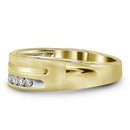 10kt Yellow Gold Men's Round Diamond Wedding Band Ring 1/2 Cttw - FREE Shipping (US/CAN)-Gold & Diamond Wedding Jewelry-8-JadeMoghul Inc.