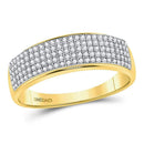 10kt Yellow Gold Mens Round Diamond Wedding Band Ring 3-8 Cttw-Gold & Diamond Wedding Jewelry-JadeMoghul Inc.