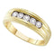 10kt Yellow Gold Men's Round Illusion-set Diamond Wedding Band Ring 1/10 Cttw - FREE Shipping (US/CAN)-Gold & Diamond Wedding Jewelry-8-JadeMoghul Inc.