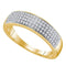 10kt Yellow Gold Men's Round Pave-set Diamond Wedding Band Ring 1/4 Cttw - FREE Shipping (US/CAN)-Gold & Diamond Wedding Jewelry-8-JadeMoghul Inc.