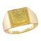 10kt Yellow Gold Men's Round Yellow Color Enhanced Diamond Square Cluster Ring 1/4 Cttw - FREE Shipping (US/CAN)-Gold & Diamond Rings-8-JadeMoghul Inc.