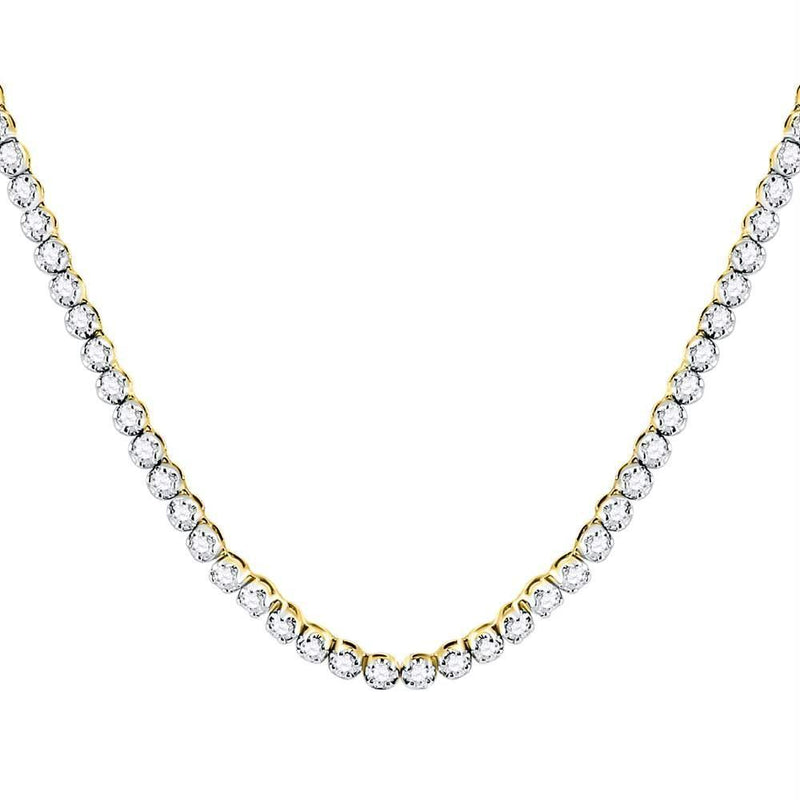 10kt Yellow Gold Men's Solitaire Linked 26" Necklace 1-Gold & Diamond Men Charms & Pendants-JadeMoghul Inc.