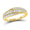 10kt Yellow Gold Women's Baguette Diamond Band Ring 1/3 Cttw-Gold & Diamond Rings-JadeMoghul Inc.