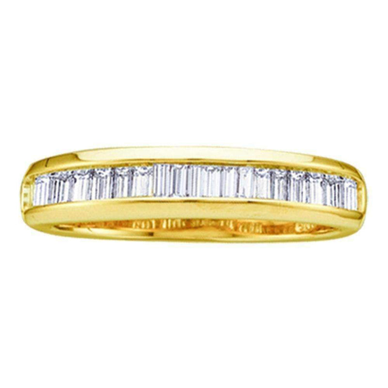 10kt Yellow Gold Women's Baguette Diamond Wedding Anniversary Band 1/2 Cttw - FREE Shipping (US/CAN)-Gold & Diamond Wedding Jewelry-6-JadeMoghul Inc.