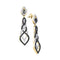 10kt Yellow Gold Women's Black Color Enhanced Diamond Braided Dangle Earrings 1-3/4 Cttw-Gold & Diamond Earrings-JadeMoghul Inc.