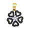10kt Yellow Gold Women's Black Color Enhanced Diamond Heart Circle Pendant 1/3 Cttw-Gold & Diamond Pendants & Necklaces-JadeMoghul Inc.