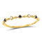 10kt Yellow Gold Women's Blue Sapphire Diamond Beaded Stackable Band Ring 1/20 Cttw-Gold & Diamond Rings-JadeMoghul Inc.