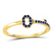 10kt Yellow Gold Women's Blue Sapphire Key Stackable Band Ring 1/5 Cttw-Gold & Diamond Rings-JadeMoghul Inc.