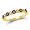 10kt Yellow Gold Women's Brown Color Enhanced Diamond Milgrain Dot Band Ring 1/8 Cttw-Gold & Diamond Rings-JadeMoghul Inc.