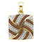 10kt Yellow Gold Women's Cognac-brown Color Enhanced Diamond Square Cluster Pendant 1-4 Cttw - FREE Shipping (US/CAN)-Gold & Diamond Pendants & Necklaces-JadeMoghul Inc.