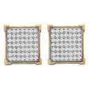 10kt Yellow Gold Women's Diamond Cluster Stud Earrings-Earrings-JadeMoghul Inc.