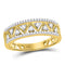 10kt Yellow Gold Women's Diamond Double Row Zigzag Band Ring 1.00 Cttw-Gold & Diamond Rings-JadeMoghul Inc.