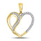 10kt Yellow Gold Women's Diamond Heart Fashion Pendant-Gold & Diamond Pendants & Necklaces-JadeMoghul Inc.