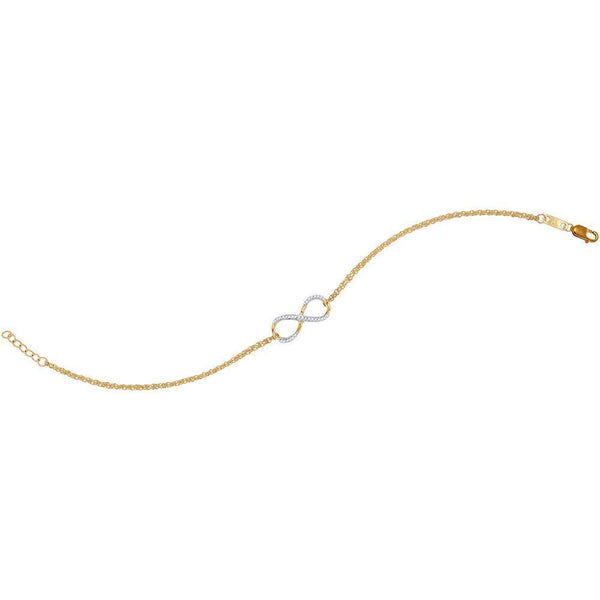 10kt Yellow Gold Women's Diamond Infinity Bracelet-Gold & Diamond Bracelets-JadeMoghul Inc.