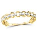 10kt Yellow Gold Women's Diamond Link Stackable Band Ring-Rings And Bands-8-JadeMoghul Inc.