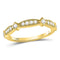 10kt Yellow Gold Women's Diamond Milgrain Pinched Band Ring 1/4 Cttw-Gold & Diamond Rings-JadeMoghul Inc.