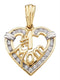 10kt Yellow Gold Women's Diamond Mom Mother Heart Pendant-Gold & Diamond Pendants & Necklaces-JadeMoghul Inc.