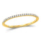 10kt Yellow Gold Women's Diamond Slender Single Row Stackable Band Ring 1/8 Cttw-Gold & Diamond Rings-JadeMoghul Inc.