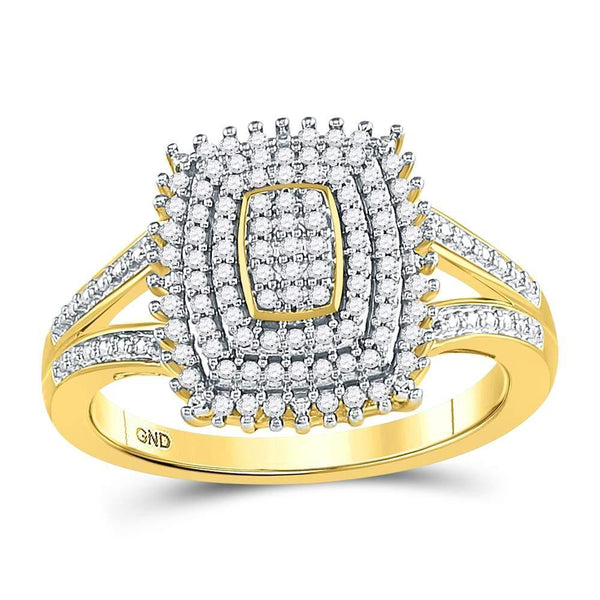 10kt Yellow Gold Women's Diamond Split-Shank Ring-Rings And Bands-8-JadeMoghul Inc.