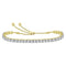 10kt Yellow Gold Women's Diamond Studded Bolo Bracelet 1/2 Cttw-Gold & Diamond Bracelets-JadeMoghul Inc.