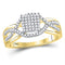 10kt Yellow Gold Women's Diamond Twist Ring-Rings And Bands-5-JadeMoghul Inc.