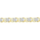 10kt Yellow Gold Women's Diamond X Link Fashion Bracelet 1.00 Cttw-Gold & Diamond Bracelets-JadeMoghul Inc.