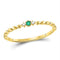 10kt Yellow Gold Women's Emerald Solitaire Diamond-Accent Ring-Rings And Bands-8.5-JadeMoghul Inc.