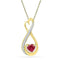 10kt Yellow Gold Women's Heart Lab-Created Ruby Solitaire Diamond Infinity Pendant 5-8 Cttw - FREE Shipping (US/CAN)-Gold & Diamond Pendants & Necklaces-JadeMoghul Inc.